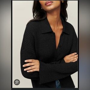 Reformation Fantino cardigan in black size S